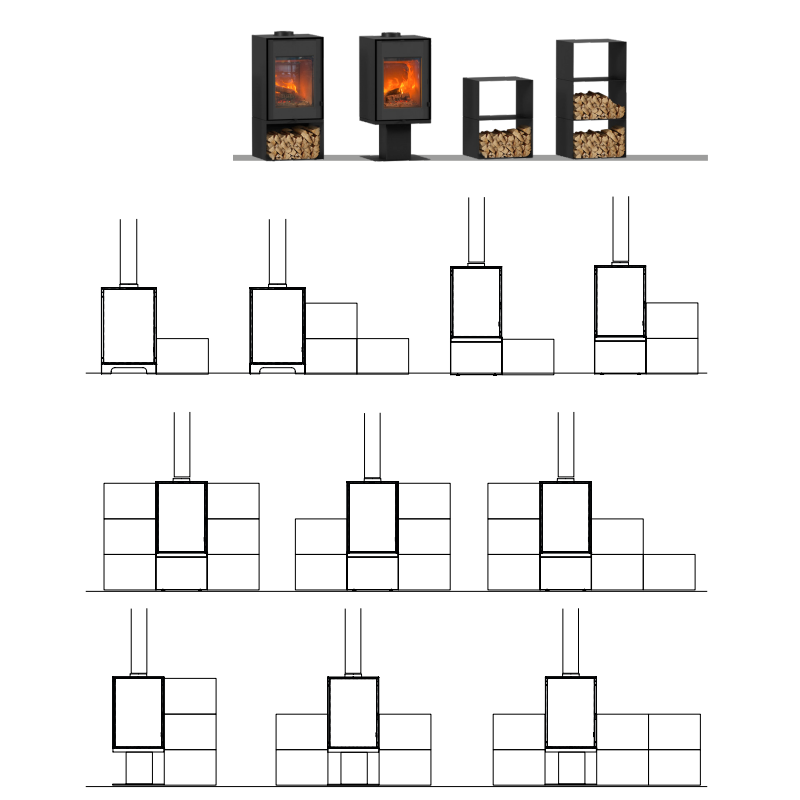 Poêle à bois Domino avec range bûche 8,5 kw ETNA Wood 2 Poêle à bois Domino avec range bûche 8,5 kw ETNA Wood – Image 2