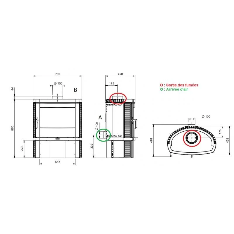Poêle à bois Nordica Jennifer 2.0 7,7 kW 3 Poêle à bois Nordica Jennifer 2.0 7,7 kW – Image 3