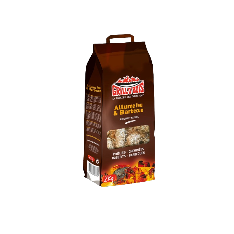 Sachet d'allume-feu en laine de bois (2kg - 170 pièces) 1 Sachet d'allume-feu en laine de bois (2kg - 170 pièces)