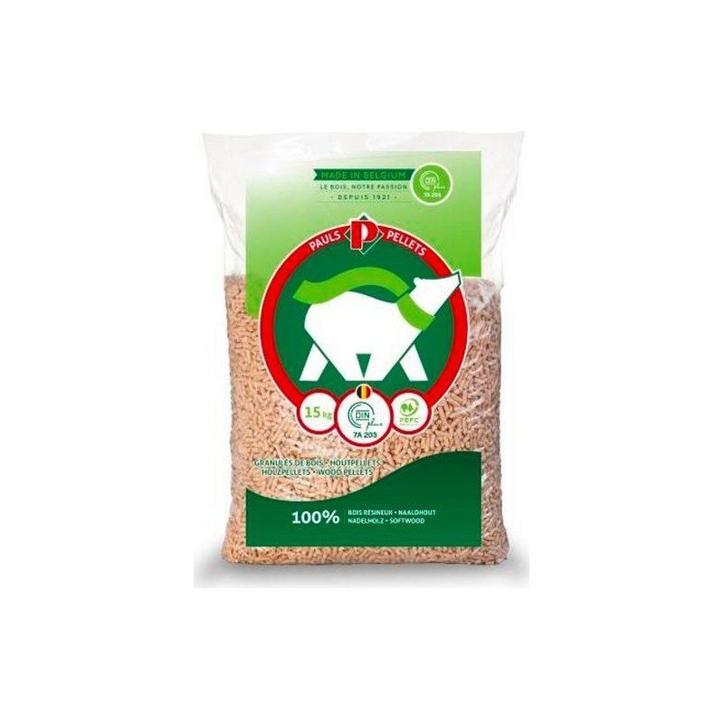 Demi palette de Granulés de bois PAULS Pellets 35 sacs - 525kg 2 Demi palette de Granulés de bois PAULS Pellets 35 sacs - 525kg – Image 2